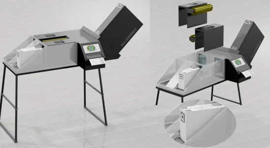 Diferentes configurações e modelos do sistema de votação mecatrônico